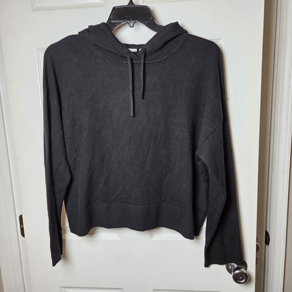 Gap sz L pullover Boxy hoodie sweatshirt blk cotton/nylon athleisure casual NWT